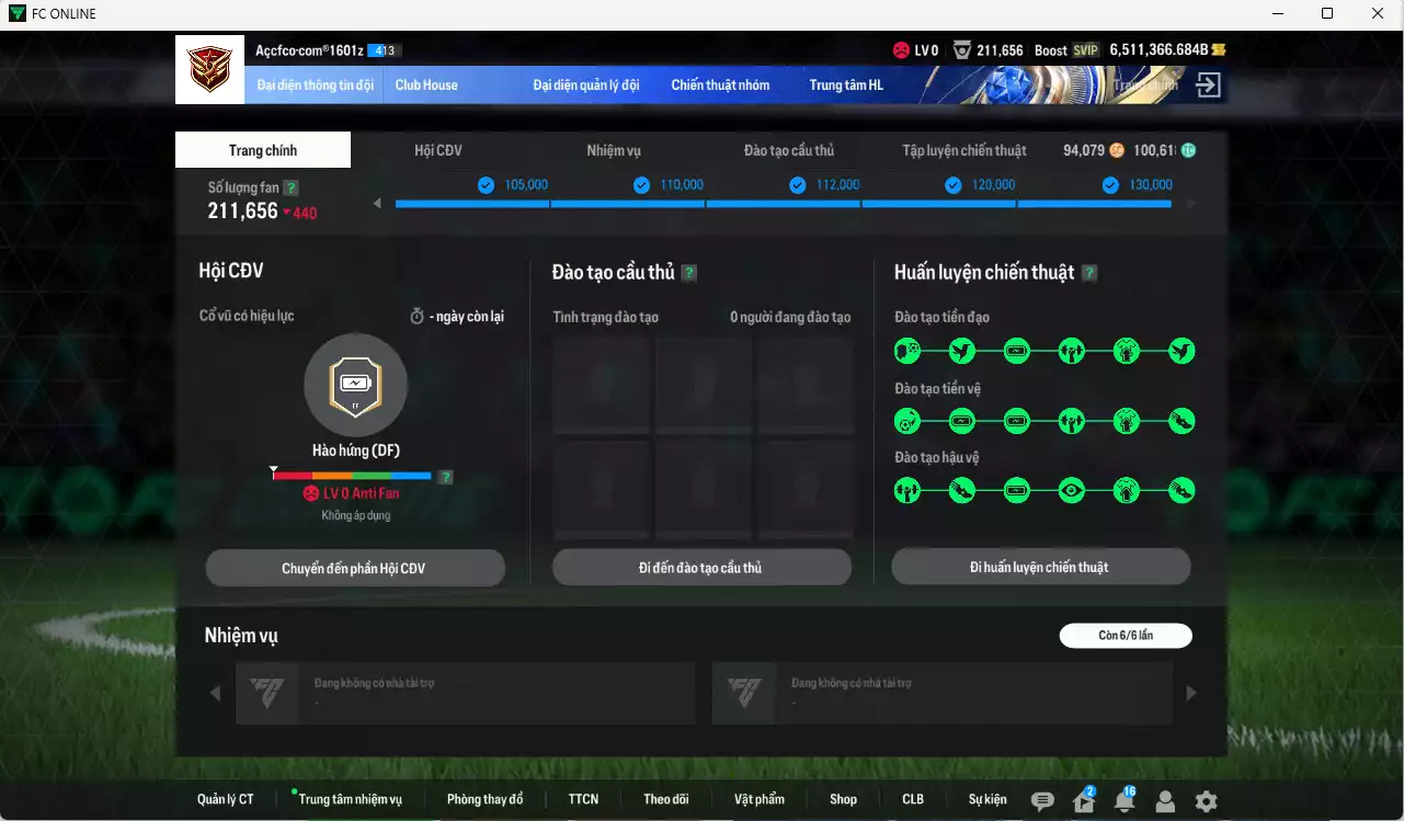 Ảnh ACC 6511366b trắng, có thẻ đổi tên, full miniface, còn rất nhiều CP GIẢM THUẾ. HLV Siêu Xịn, đã full đào tạo chiến thuật