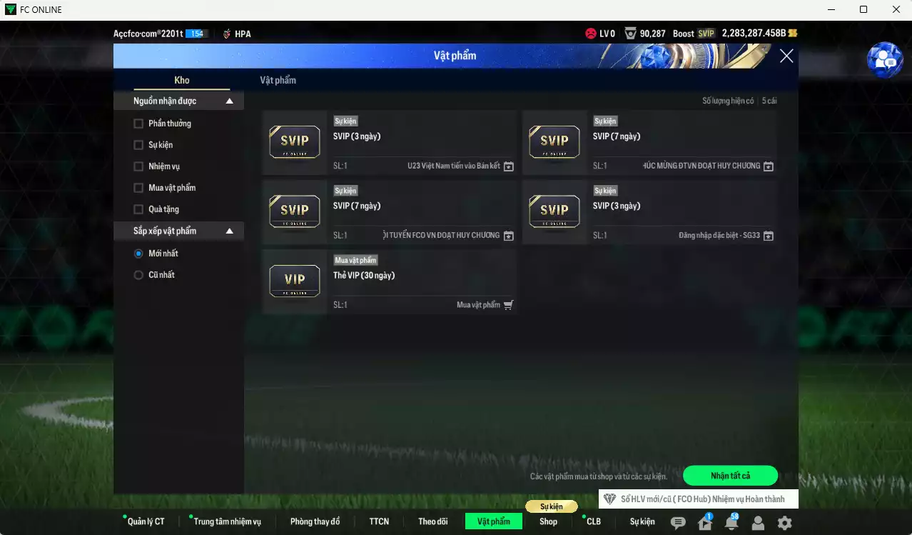 Ảnh ACC 2283287b trắng, có thẻ đổi tên. HLV Xịn, gần full đào tạo chiến thuật