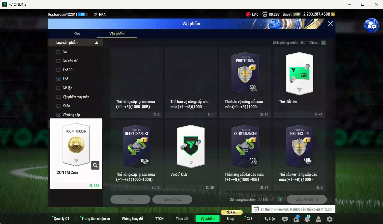 Ảnh ACC 2283287b trắng, có thẻ đổi tên. HLV Xịn, gần full đào tạo chiến thuật