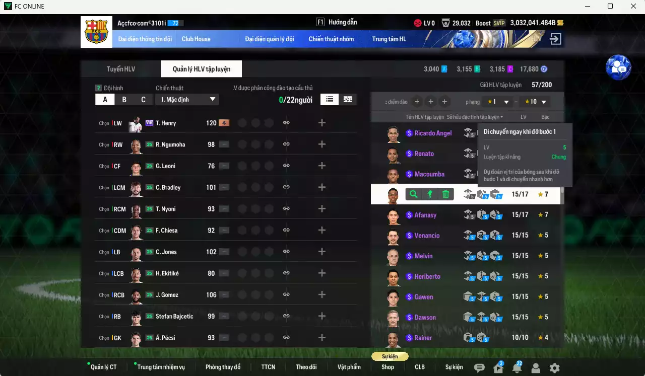 Ảnh ACC 3032041b trắng, có thẻ đổi tên. HLV Xịn