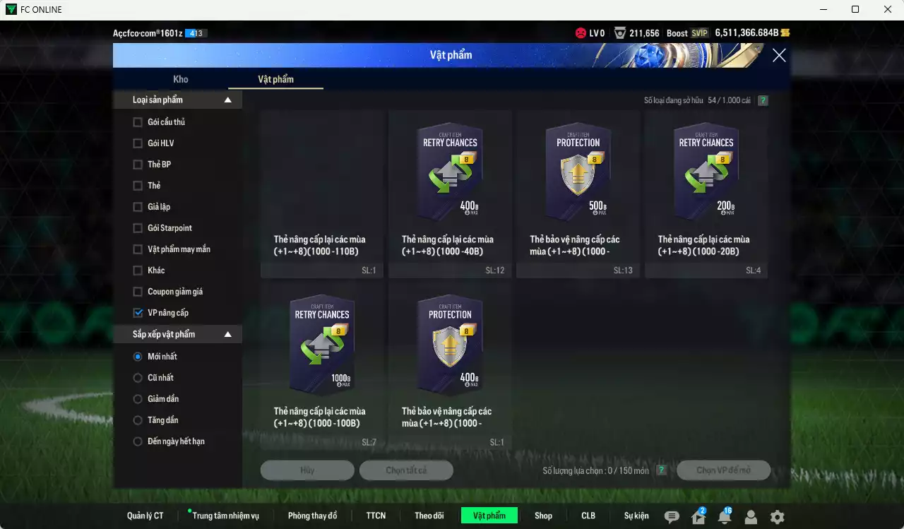 Ảnh ACC 6511366b trắng, có thẻ đổi tên, full miniface, còn rất nhiều CP GIẢM THUẾ. HLV Siêu Xịn, đã full đào tạo chiến thuật