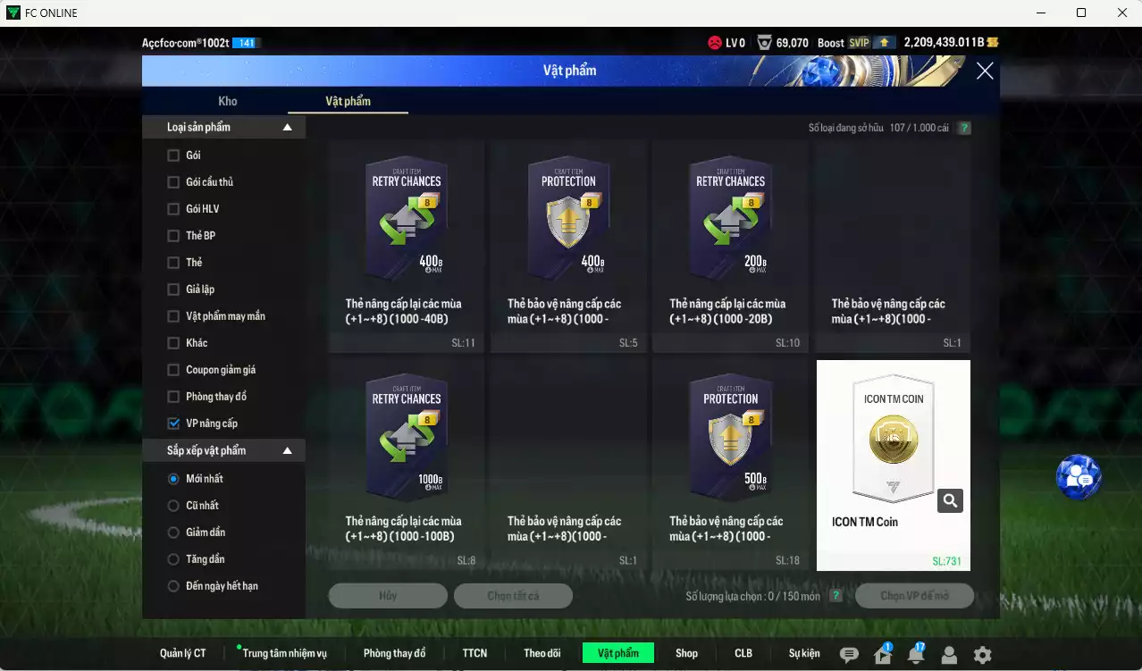 Ảnh ACC 2209439b trắng, có thẻ đổi tên, còn CP GIẢM THUẾ. HLV Xịn, dư 260k TC