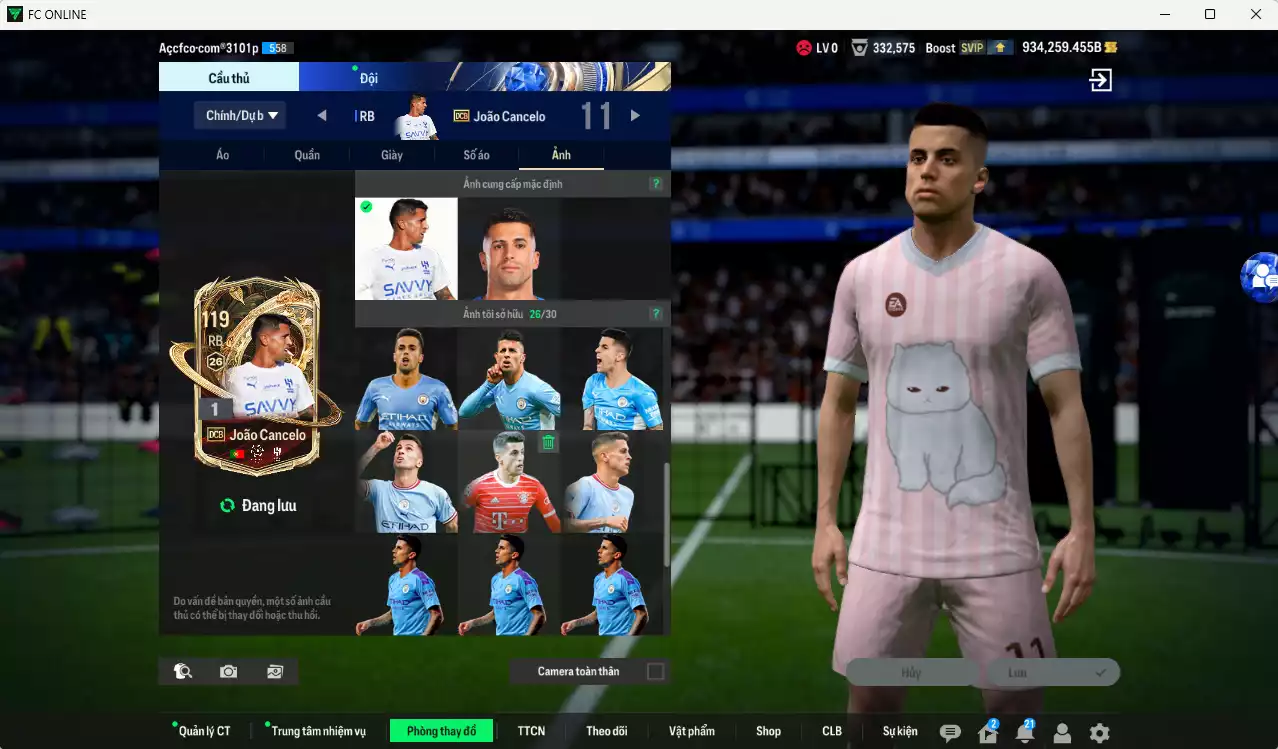 Ảnh ACC 934259b trắng, có thẻ đổi tên, full miniface. HLV Xịn, dư 160k TC