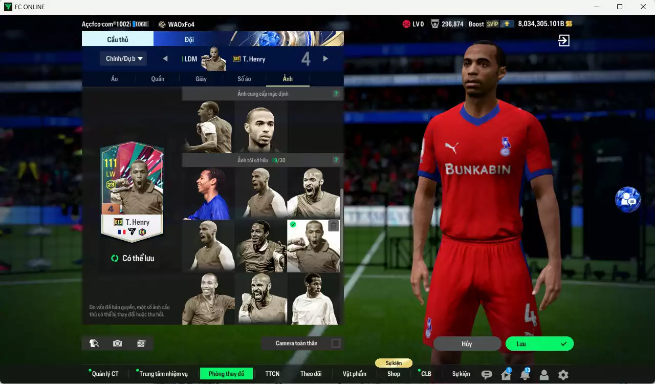 Ảnh [ACC Hiếm] ACC 8034305b trắng, có thẻ đổi tên, full miniface, còn rất nhiều CP GIẢM THUẾ. HLV Siêu Xịn, đã full đào tạo chiến thuật, dư 290k TC