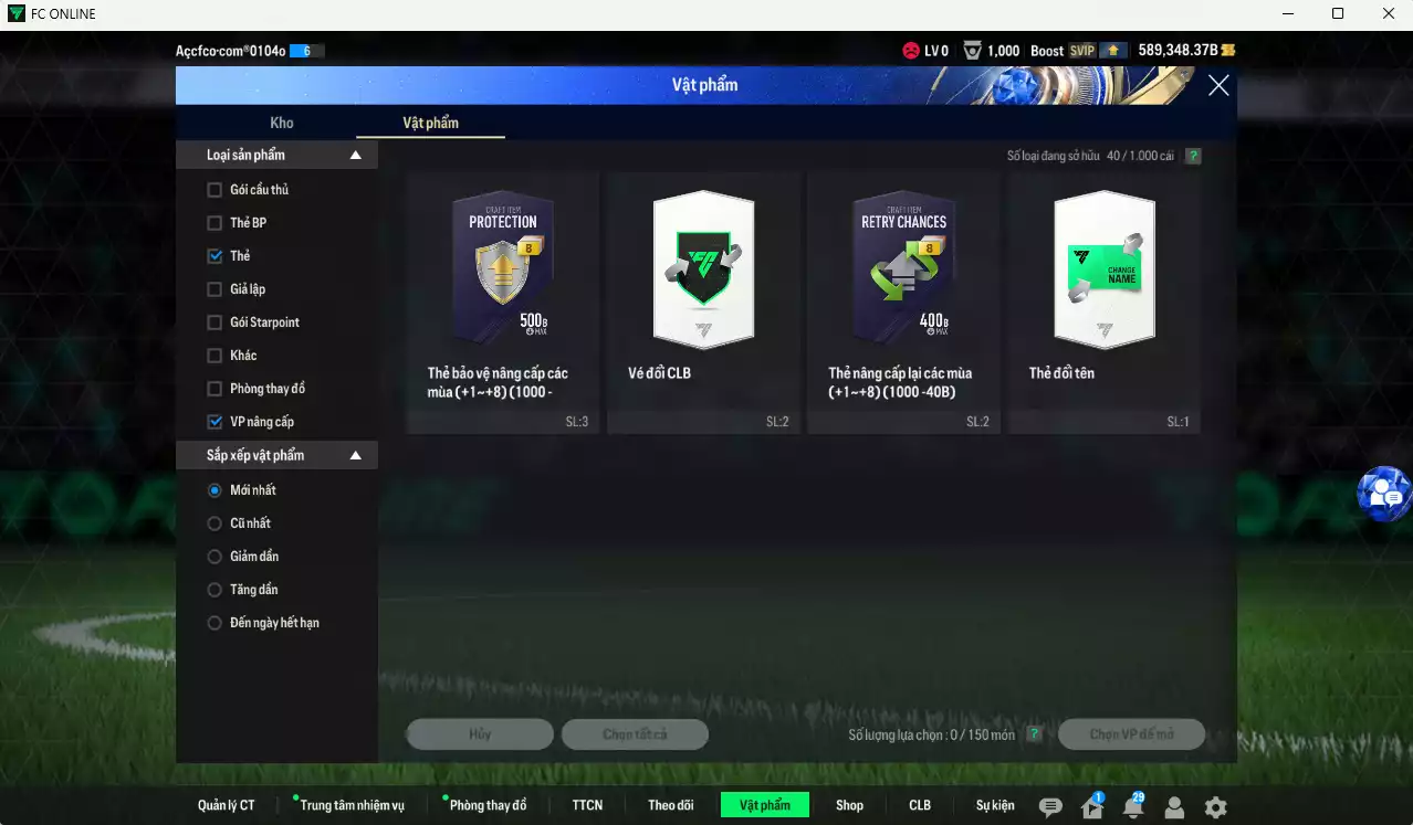 Ảnh [Tặng 200MC] ACC 589348b trắng, có thẻ đổi tên