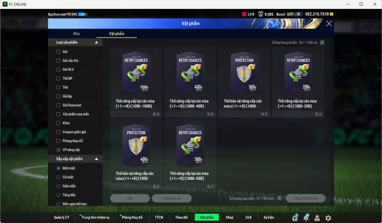 Ảnh ACC 562216b trắng, có thẻ đổi tên, full miniface. HLV tạm