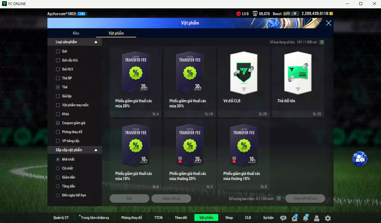 Ảnh ACC 2209439b trắng, có thẻ đổi tên, còn CP GIẢM THUẾ. HLV Xịn, dư 260k TC