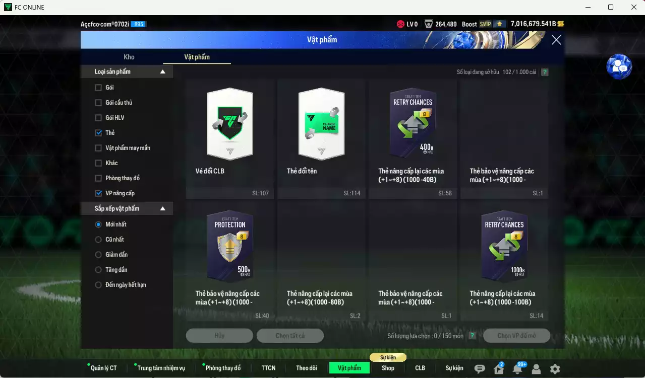 Ảnh ACC 7016679b trắng, có thẻ đổi tên, full miniface. HLV Siêu Xịn, đã full đào tạo chiến thuật, dư 260k TC