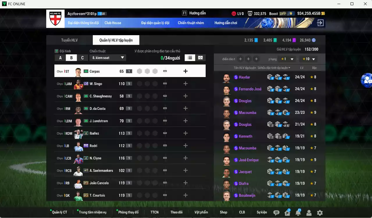 Ảnh ACC 934259b trắng, có thẻ đổi tên, full miniface. HLV Xịn, dư 160k TC