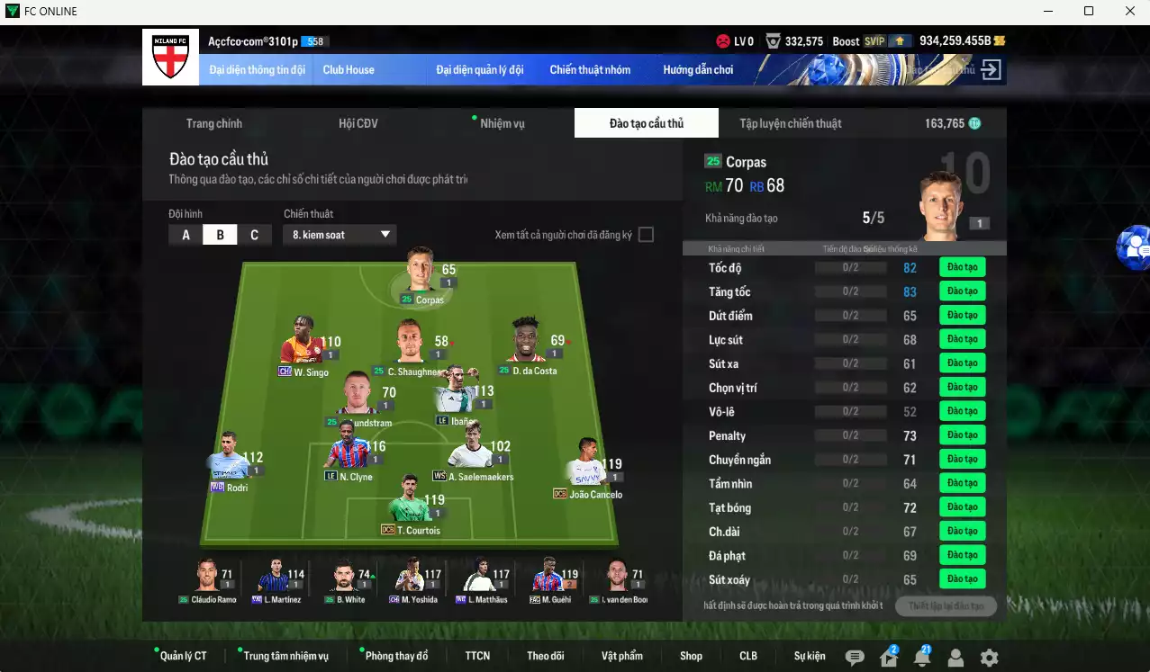 Ảnh ACC 934259b trắng, có thẻ đổi tên, full miniface. HLV Xịn, dư 160k TC