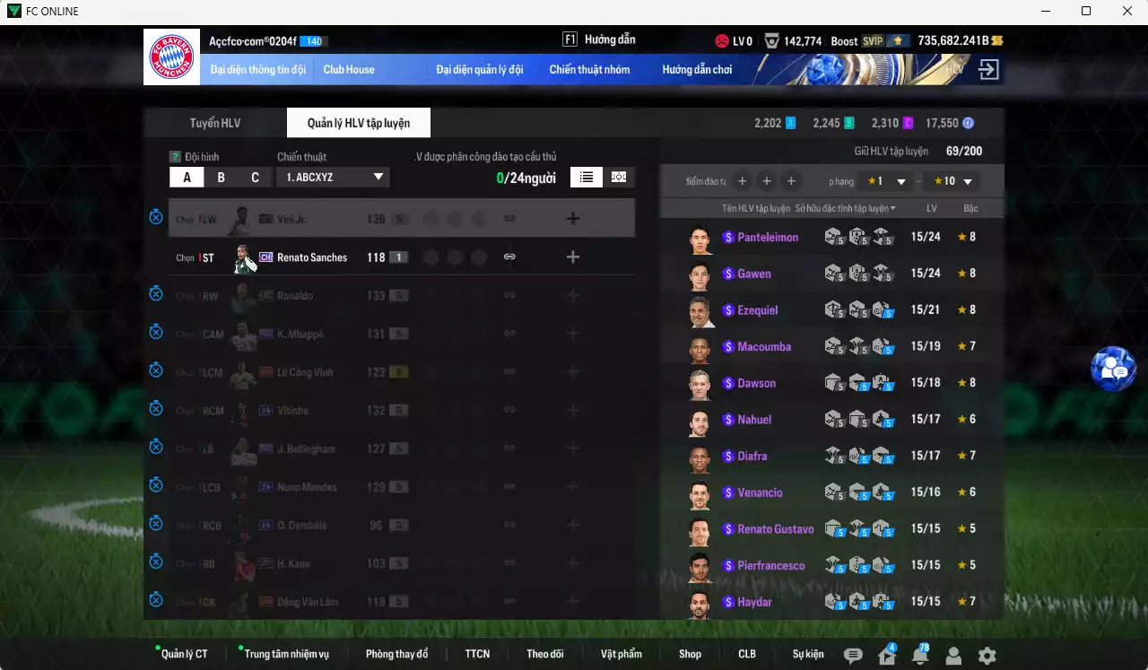 Ảnh ACC 735682b trắng, có thẻ đổi tên. HLV Xịn