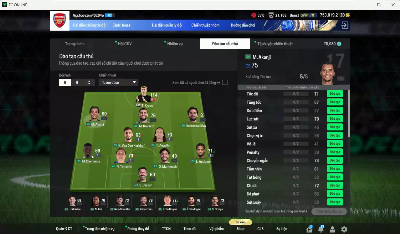 Ảnh ACC 753019b trắng, có thẻ đổi tên. HLV tạm