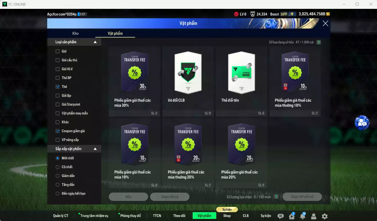 Ảnh ACC 3025484b trắng, có thẻ đổi tên, còn CP GIẢM THUẾ. HLV Xịn, dư 160k TC