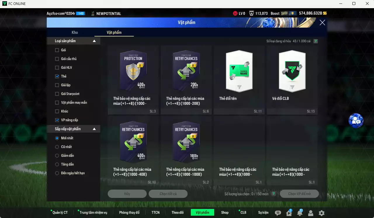 Ảnh ACC 574886b trắng, có thẻ đổi tên, full miniface. HLV Xịn, dư 110k TC
