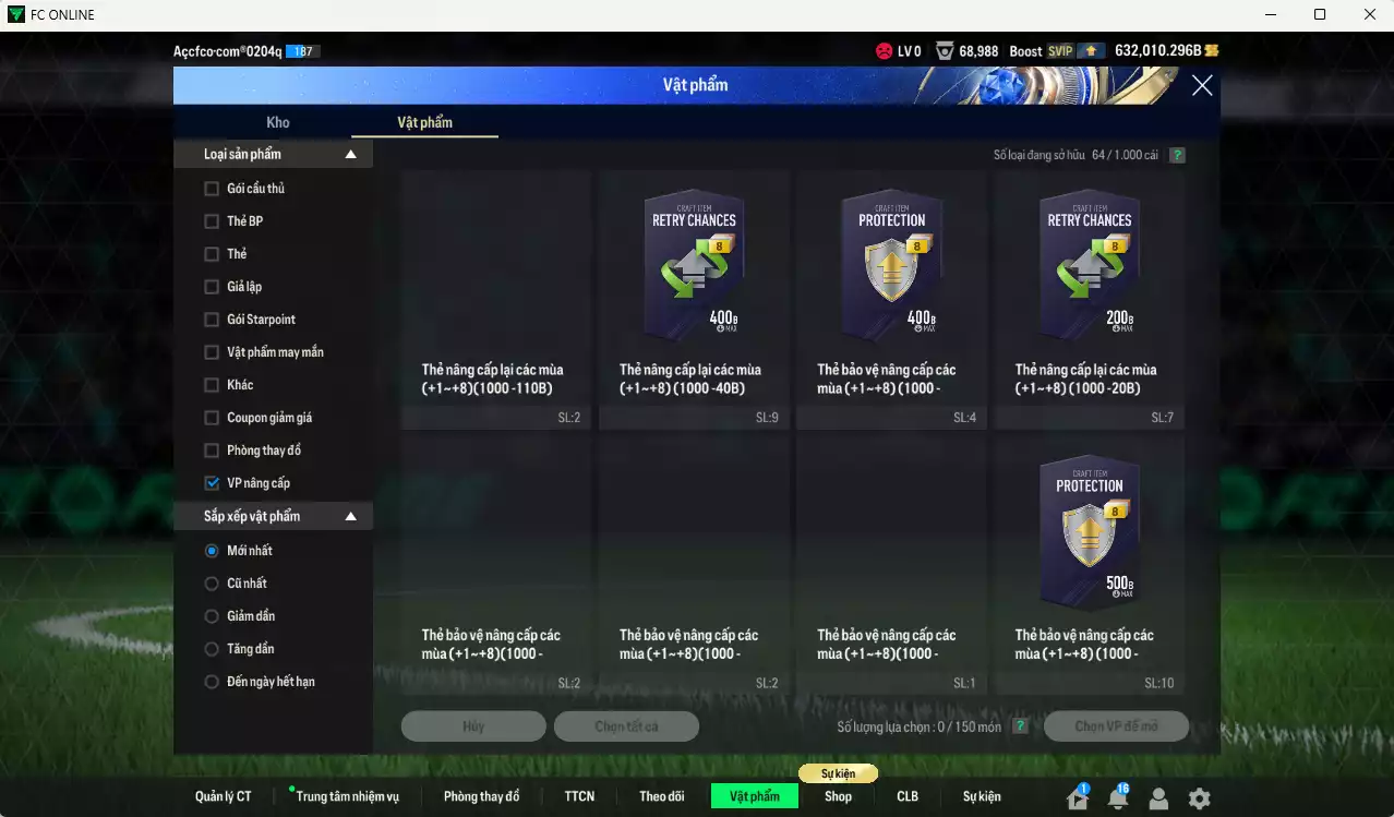 Ảnh ACC 632010b trắng, có thẻ đổi tên, full miniface, còn CP GIẢM THUẾ. HLV tạm, dư 160k TC