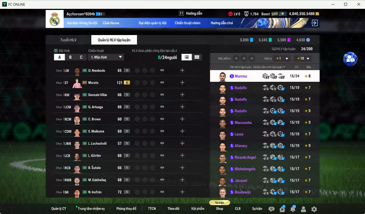 Ảnh ACC 4840356b trắng, có thẻ đổi tên, full miniface. HLV Xịn