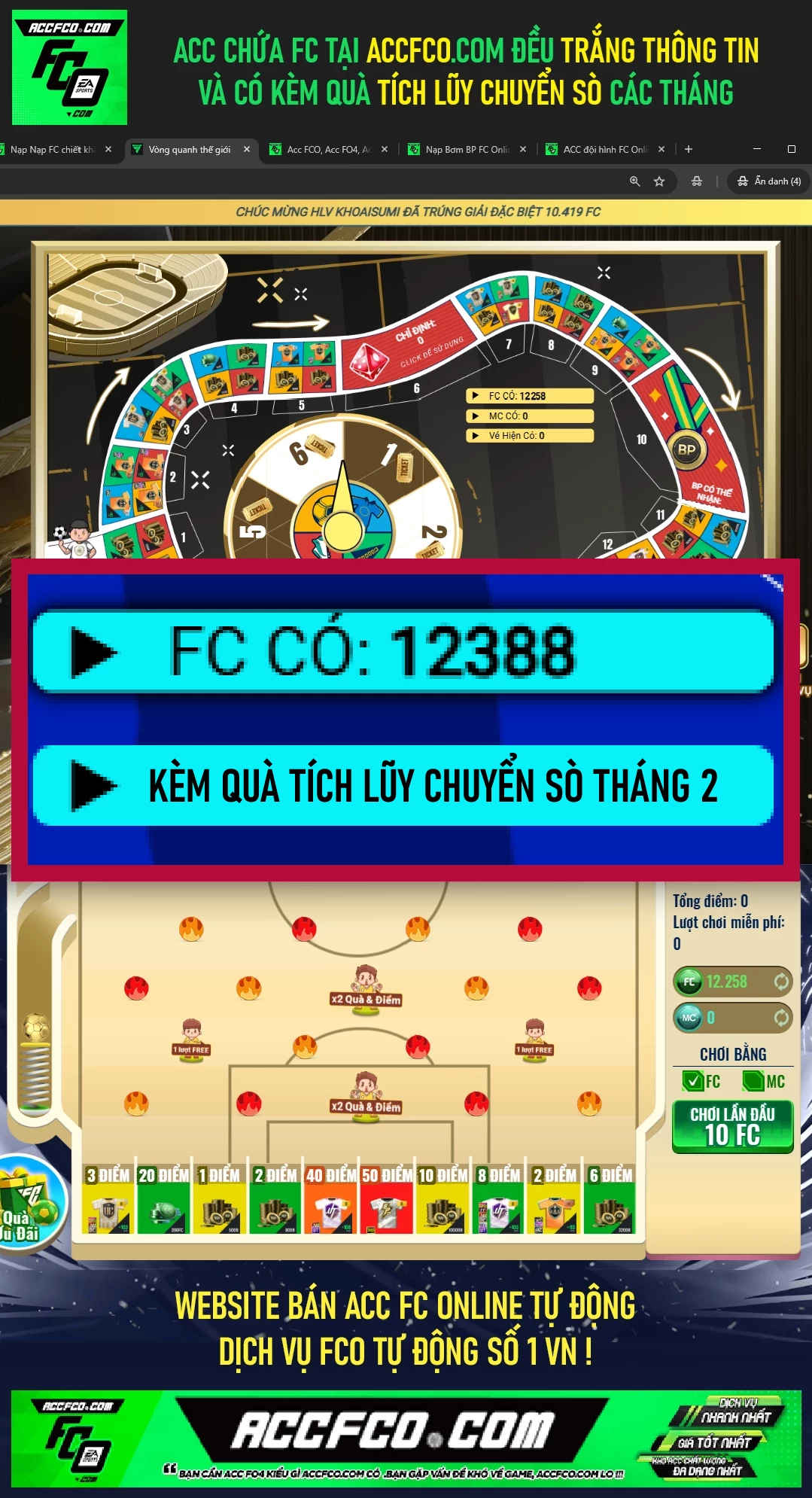 ACC chứa 12.388 FC trắng thông tin (kèm quà TL Chuyển Sò FC Tháng 2🎁)