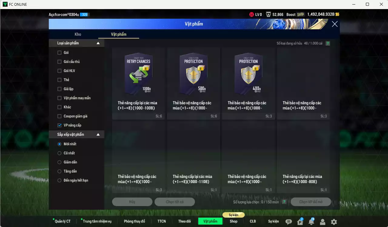 Ảnh ACC 1492048b trắng, có thẻ đổi tên, full miniface, còn CP GIẢM THUẾ. HLV Xịn, dư 240k TC