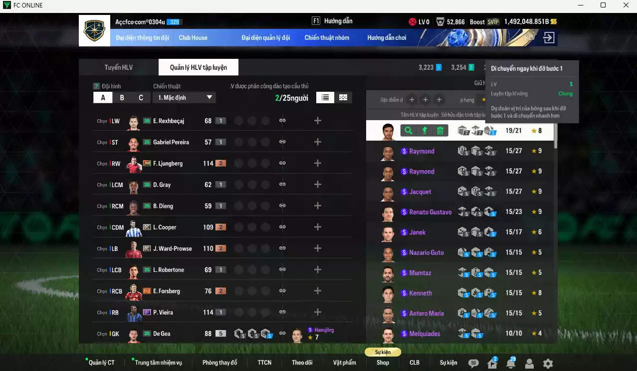Ảnh ACC 1492048b trắng, có thẻ đổi tên, full miniface, còn CP GIẢM THUẾ. HLV Xịn, dư 240k TC