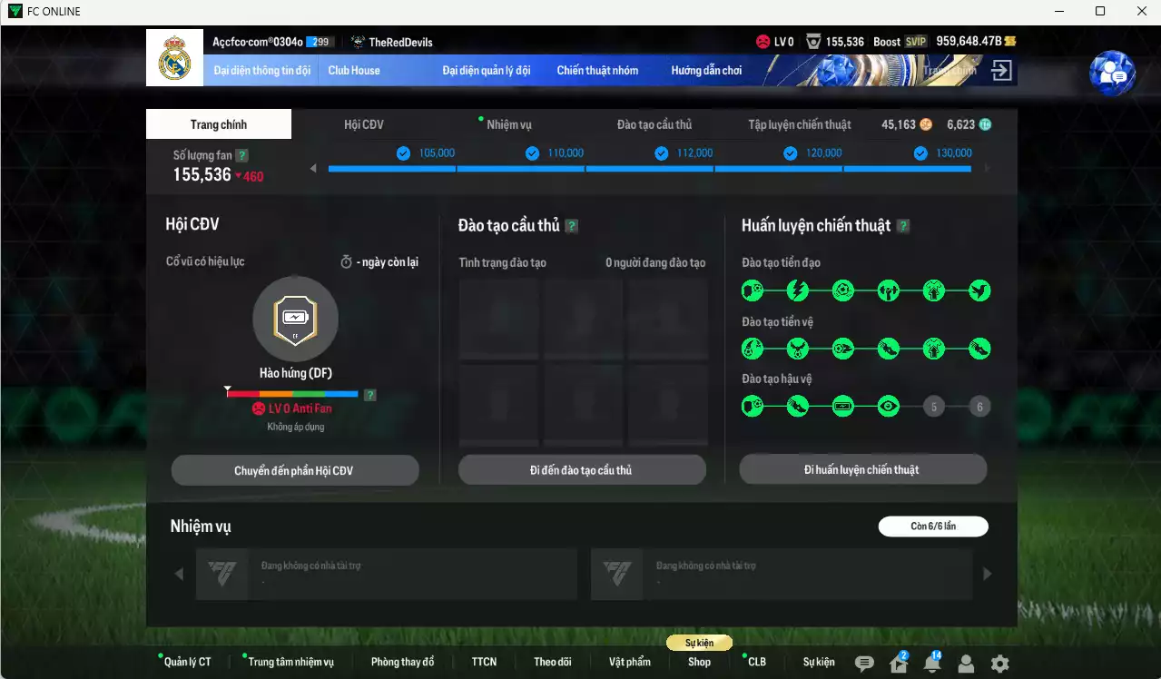 Ảnh ACC 959648b trắng, có thẻ đổi tên, full miniface, còn nhiều CP GIẢM THUẾ. HLV Xịn, gần full đào tạo chiến thuật