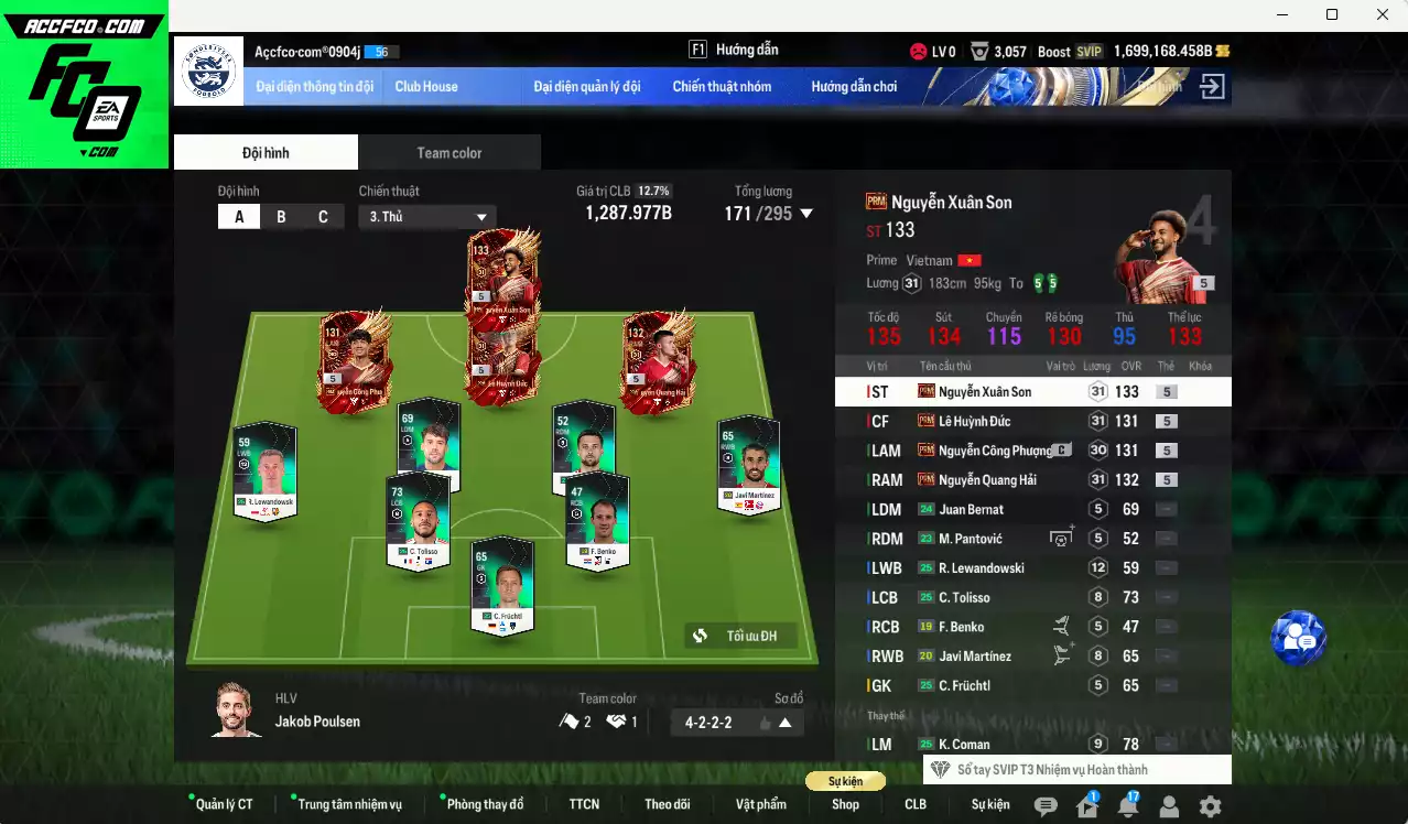 Xuân Son PRM, Huỳnh Đức PRM, Công Phượng PRM, Quang Hải PRM vs 1699kb. Full miniface