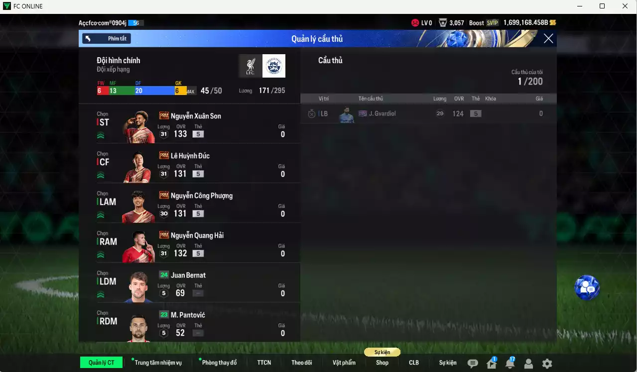 Ảnh Xuân Son PRM, Huỳnh Đức PRM, Công Phượng PRM, Quang Hải PRM vs 1699kb. Full miniface