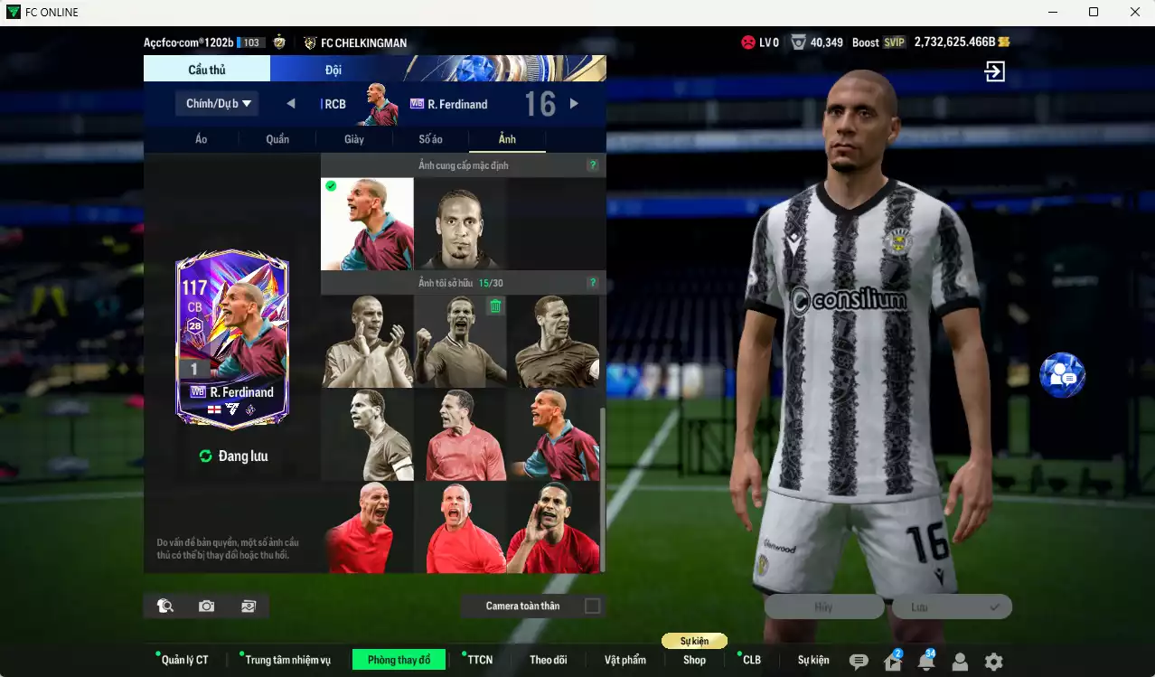 Ảnh ACC 2732625b trắng, có thẻ đổi tên, full miniface. HLV Xịn, dư 220k TC