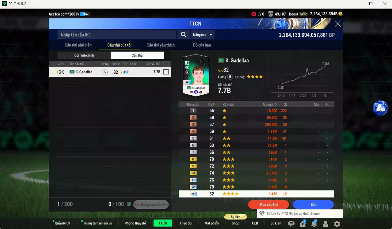 Ảnh [Tặng Gadellaa live+13] ACC 2264133b trắng, có thẻ đổi tên, còn nhiều SVIP vs CP GIẢM THUẾ. HLV Xịn, dư 240k TC