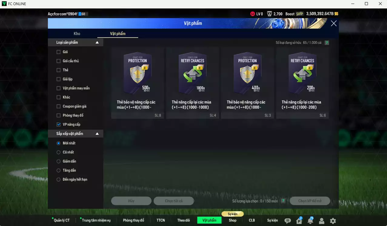 Ảnh [Tặng 200 FC+MC] ACC 3509392b trắng, có thẻ đổi tên, còn CP GIẢM THUẾ