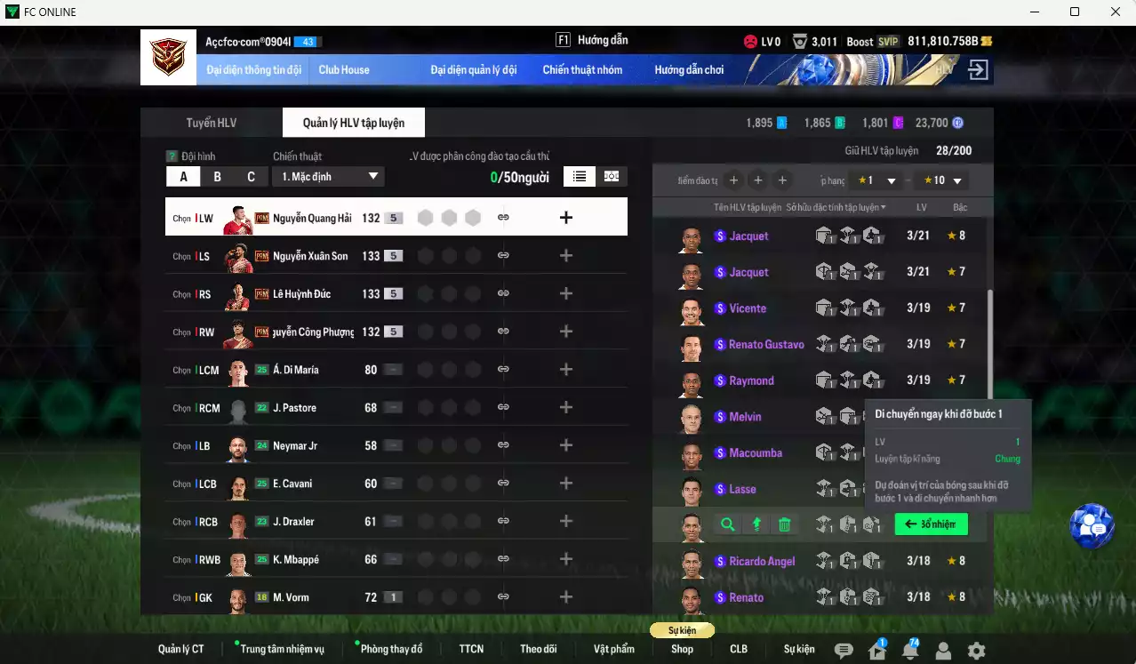 Ảnh Xuân Son PRM, Huỳnh Đức PRM, Công Phượng PRM, Quang Hải PRM vs 811kb. Full miniface