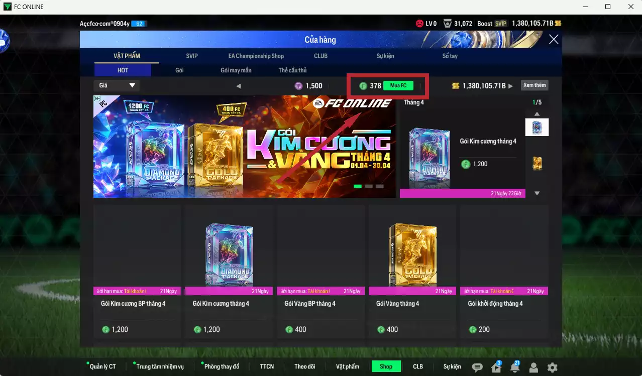 Ảnh [Tặng 370FC] ACC 1380105b trắng, có thẻ đổi tên. HLV tạm, dư 140k TC