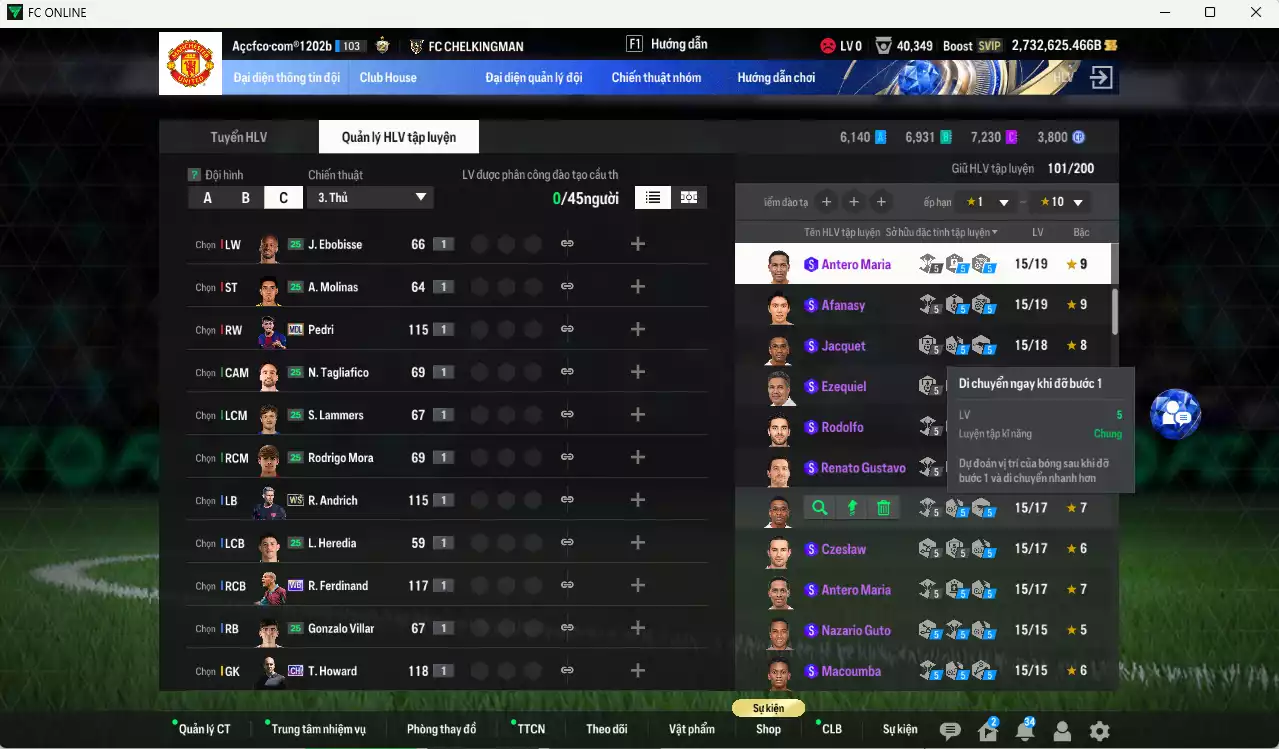 Ảnh ACC 2732625b trắng, có thẻ đổi tên, full miniface. HLV Xịn, dư 220k TC
