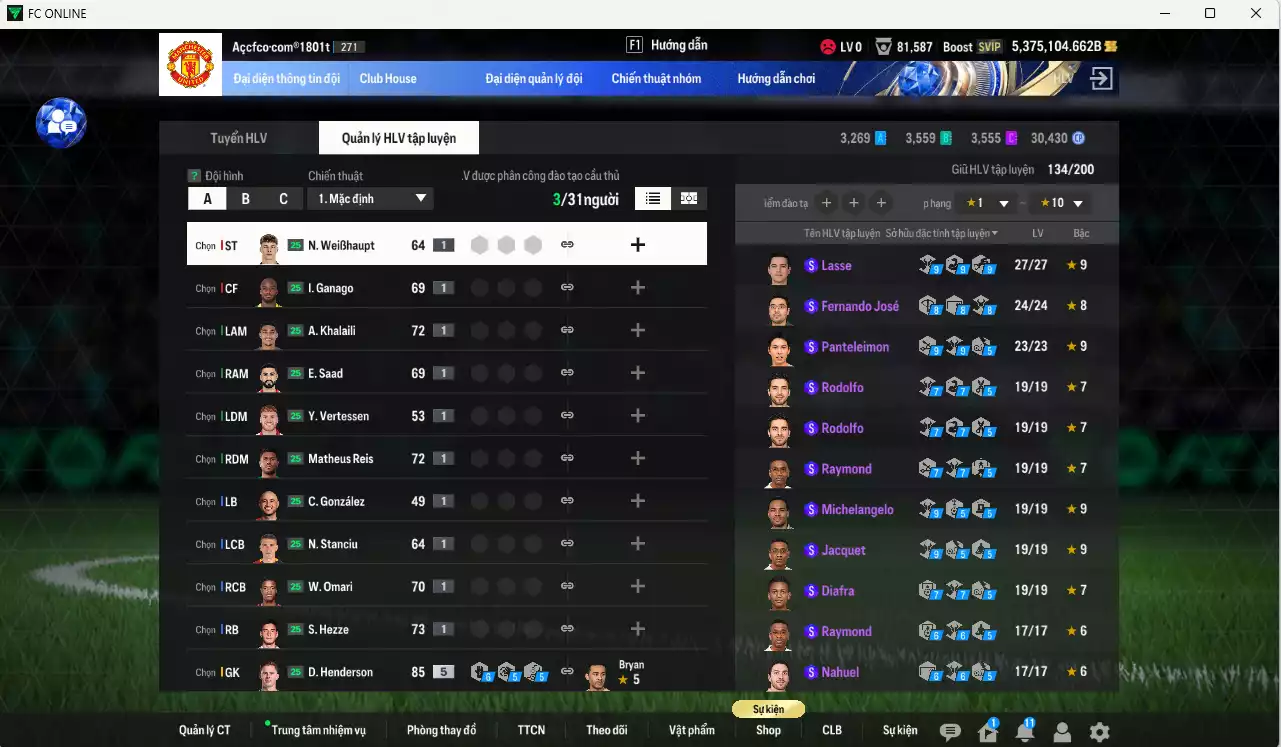 Ảnh ACC 5375104b trắng, có thẻ đổi tên, full miniface, còn nhiều CP GIẢM THUẾ. HLV Xịn, dư 130k TC