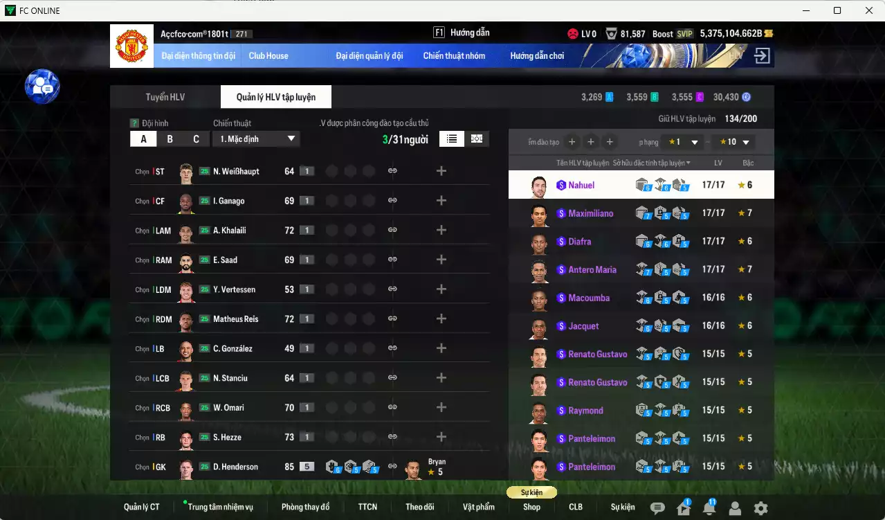 Ảnh ACC 5375104b trắng, có thẻ đổi tên, full miniface, còn nhiều CP GIẢM THUẾ. HLV Xịn, dư 130k TC