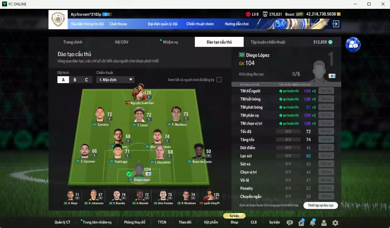 Ảnh ]TOP TỶ PHÚ BP] ACC 42.218.730b trắng, full miniface, có thẻ đổi tên, còn CP GIẢM THUẾ. HLV Xịn, đã full đào tạo chiến thuật, dư 510k TC