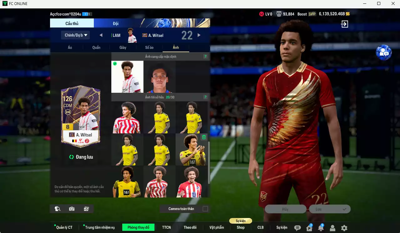 Ảnh ACC 6139520b trắng, có thẻ đổi tên, full miniface. HLV Xịn