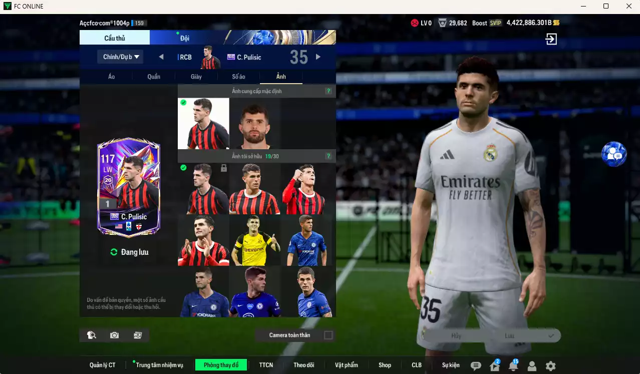 Ảnh ACC 4422886b trắng, có thẻ đổi tên, full miniface, còn CP GIẢM THUẾ. HLV Xịn, dư 220k TC