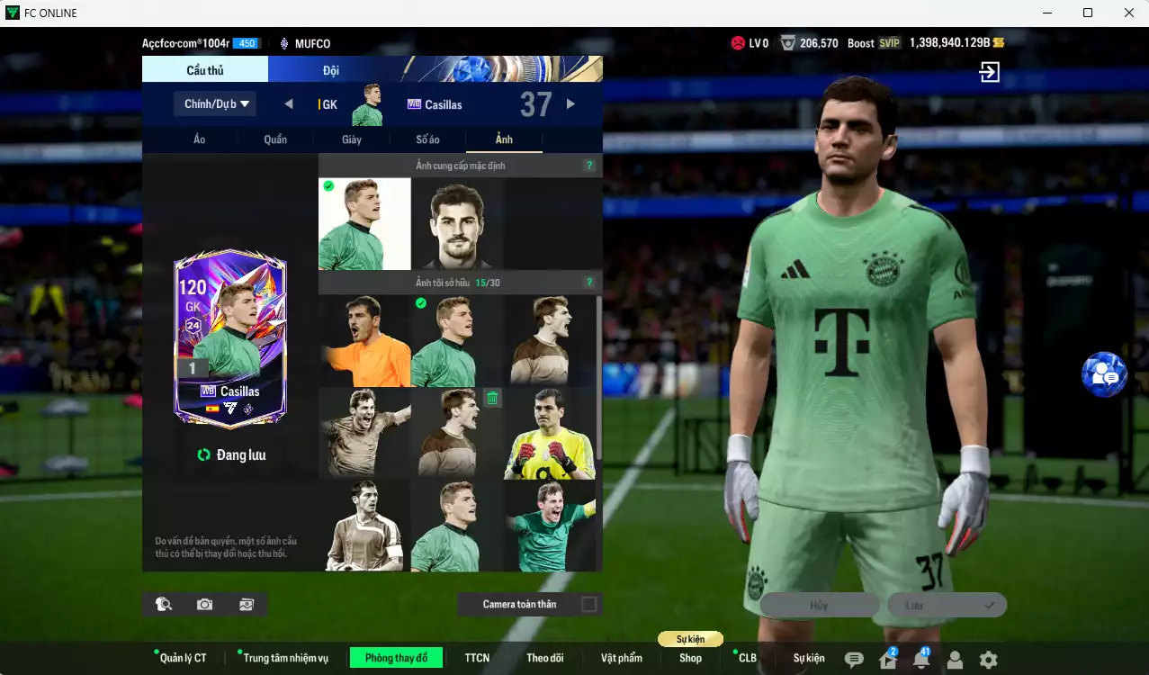 Ảnh ACC 1398940b trắng, có thẻ đổi tên, full miniface. HLV Xịn, đã full đào tạo chiến thuật