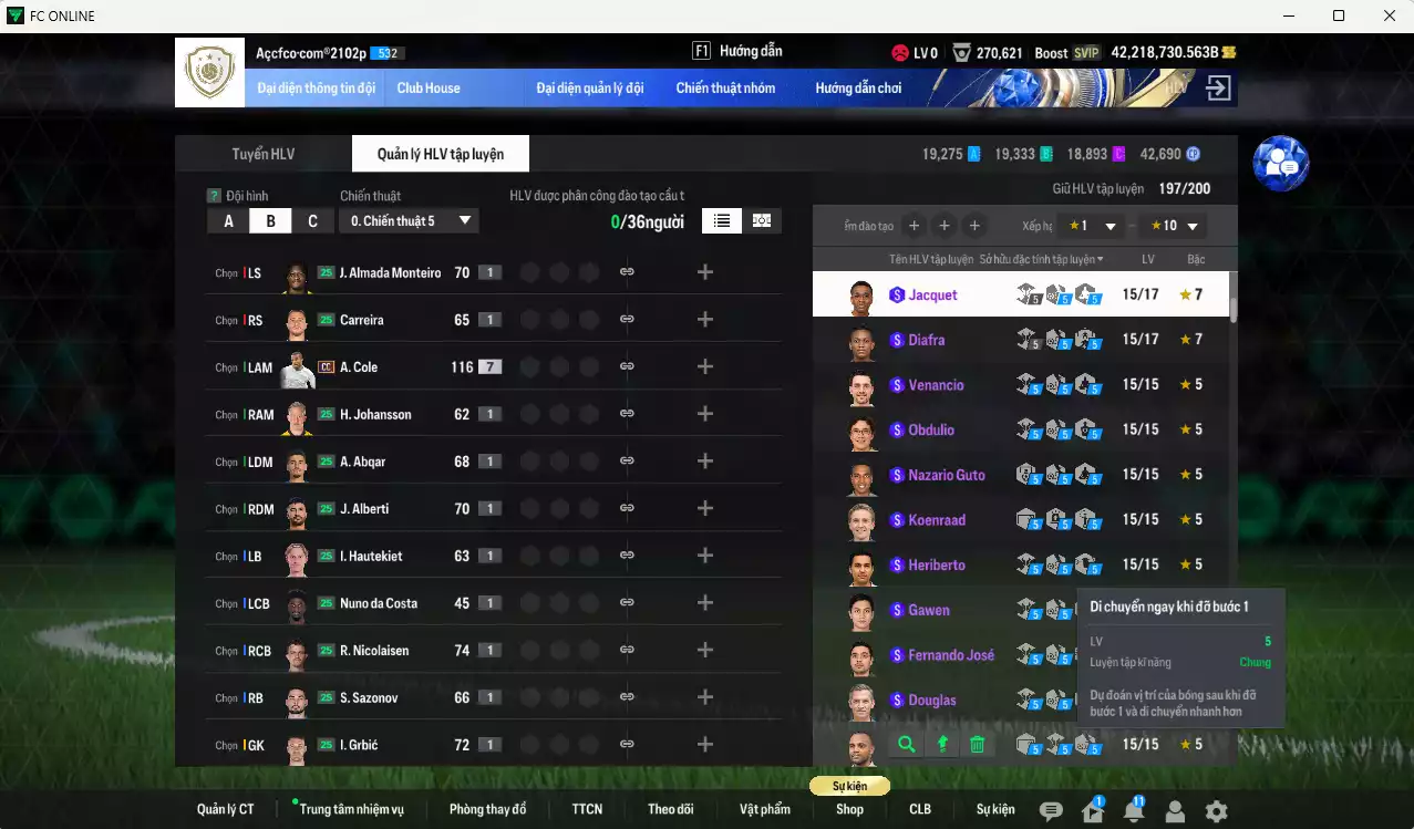 Ảnh ]TOP TỶ PHÚ BP] ACC 42.218.730b trắng, full miniface, có thẻ đổi tên, còn CP GIẢM THUẾ. HLV Xịn, đã full đào tạo chiến thuật, dư 510k TC