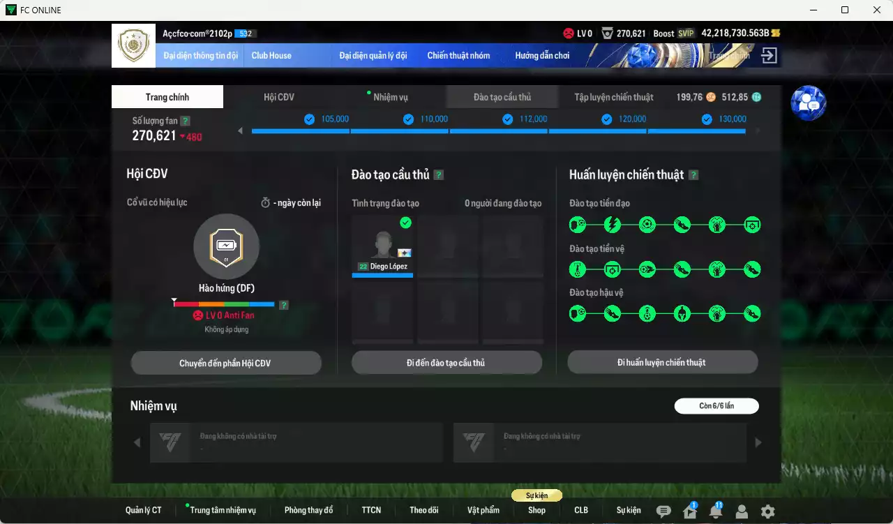 Ảnh ]TOP TỶ PHÚ BP] ACC 42.218.730b trắng, full miniface, có thẻ đổi tên, còn CP GIẢM THUẾ. HLV Xịn, đã full đào tạo chiến thuật, dư 510k TC