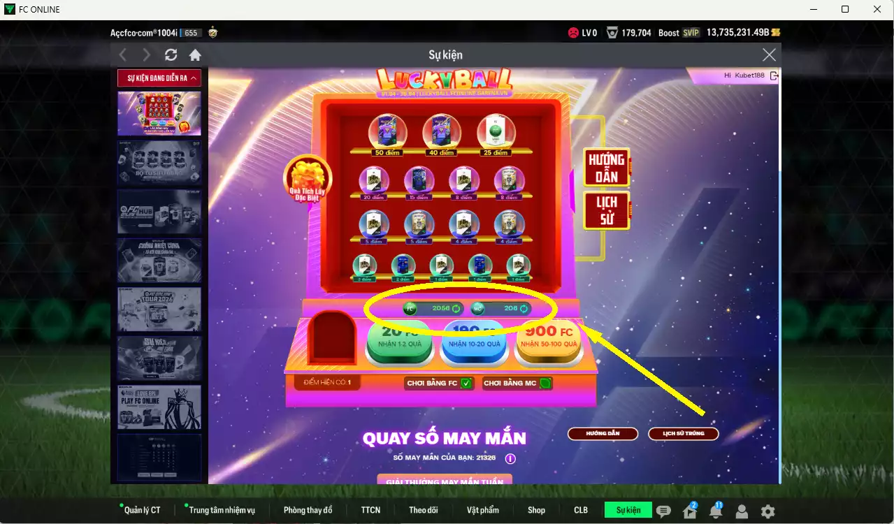 Ảnh [Tặng 2200 FC+MC] ACC 13.735.231b trắng, có thẻ đổi tên, full miniface, còn CP GIẢM THUẾ. HLV Siêu Xịn, đã full đào tạo chiến thuật, dư 190k TC