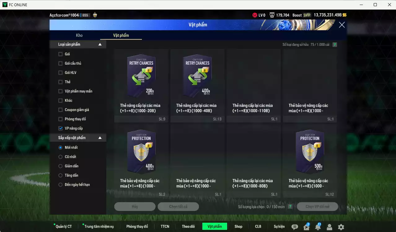 Ảnh [Tặng 2200 FC+MC] ACC 13.735.231b trắng, có thẻ đổi tên, full miniface, còn CP GIẢM THUẾ. HLV Siêu Xịn, đã full đào tạo chiến thuật, dư 190k TC