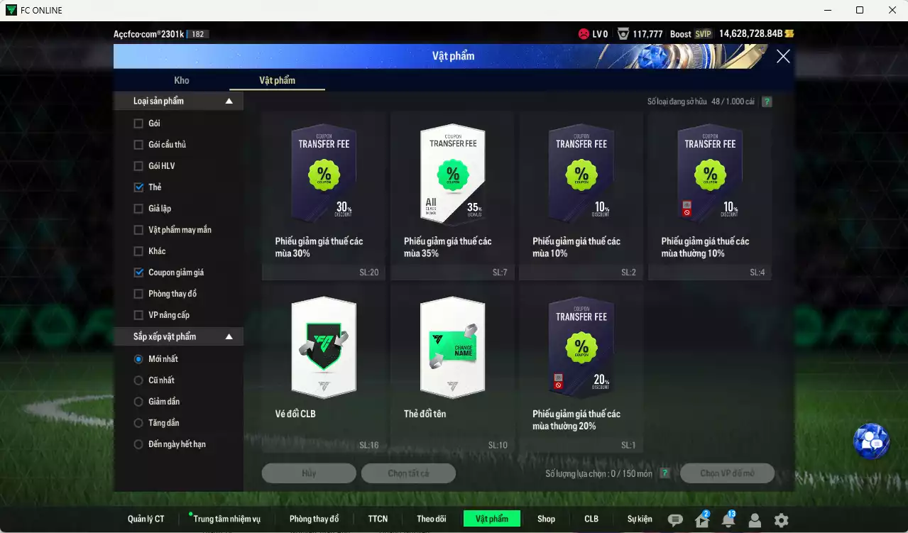 Ảnh [Tặng 6900FC] ACC 14.628.728b trắng, có thẻ đổi tên, full miniface, còn CP GIẢM THUẾ. HLV Xịn