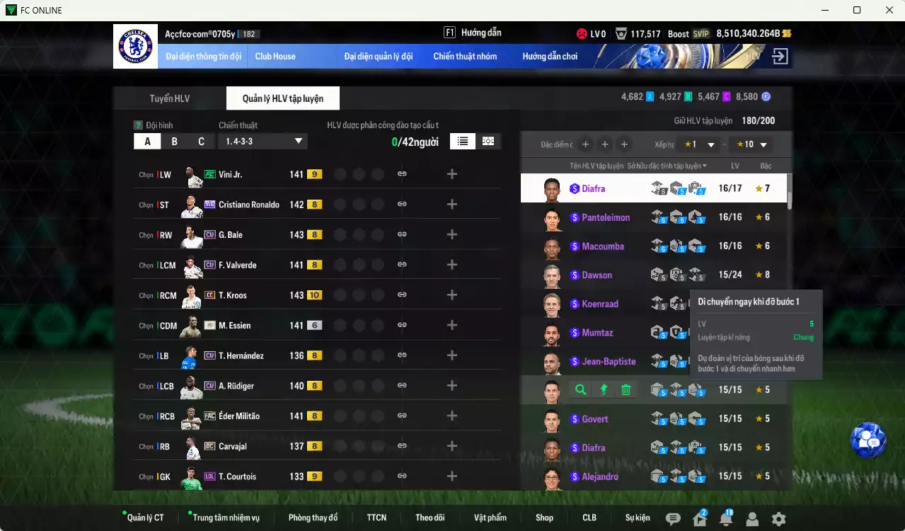 Ảnh [Dư nhiều BP] Real Madrid 23.241.000b dư 8tr5b có CR7 WB+8, Militao FAC, Kroos CC+10, Bale CU, Modric CU, Casemiro CU, Rudiger CU, Essien ITM+6, Vini FC+9, Valverde CU, Suker CU... HLV Xịn, còn nhiều CP GIẢM THUẾ