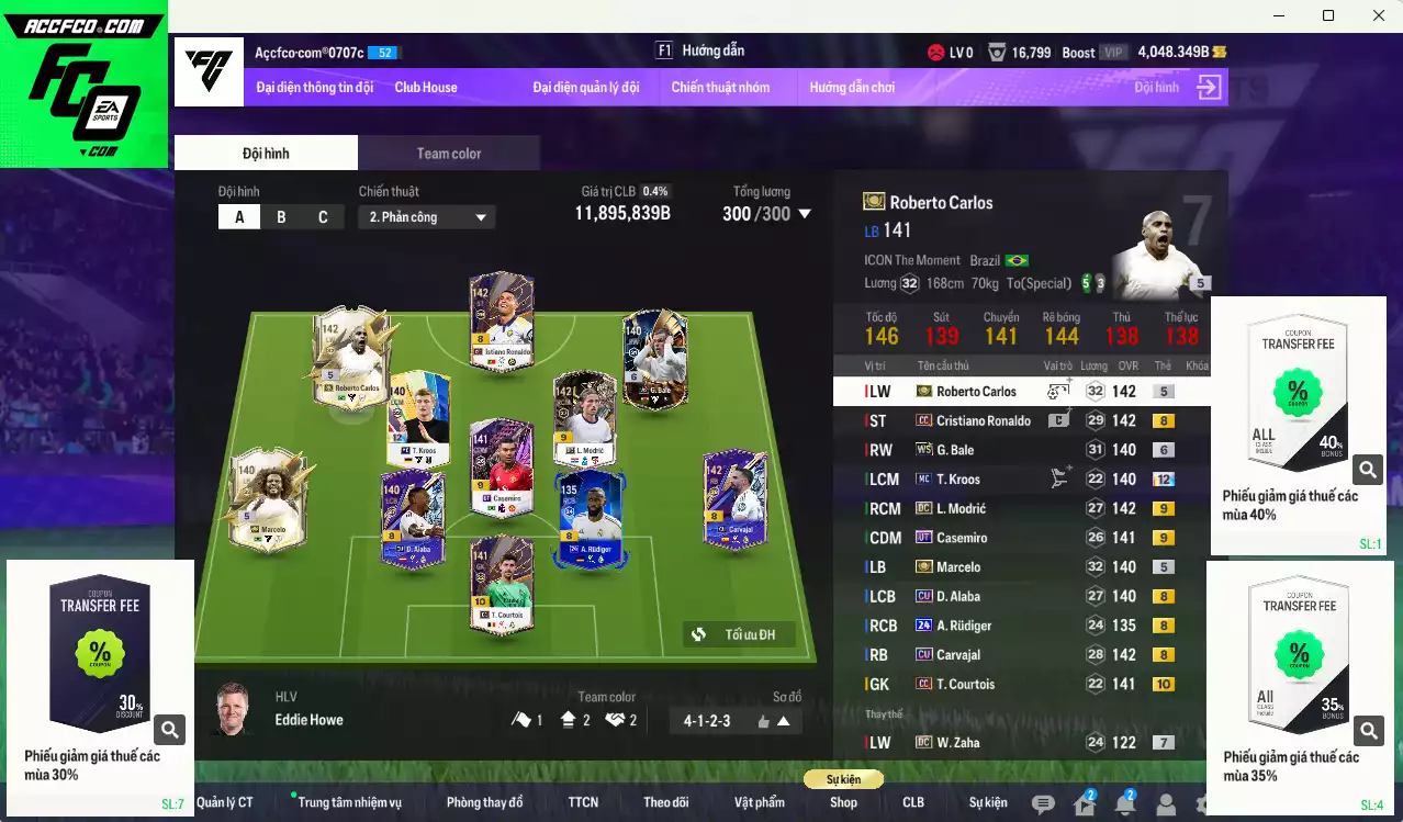 Real Madrid 11.895.830b có Marcelo ITM, Carlos ITM, CR7 CC, Kroos MC+12... Còn CP GIẢM THUẾ