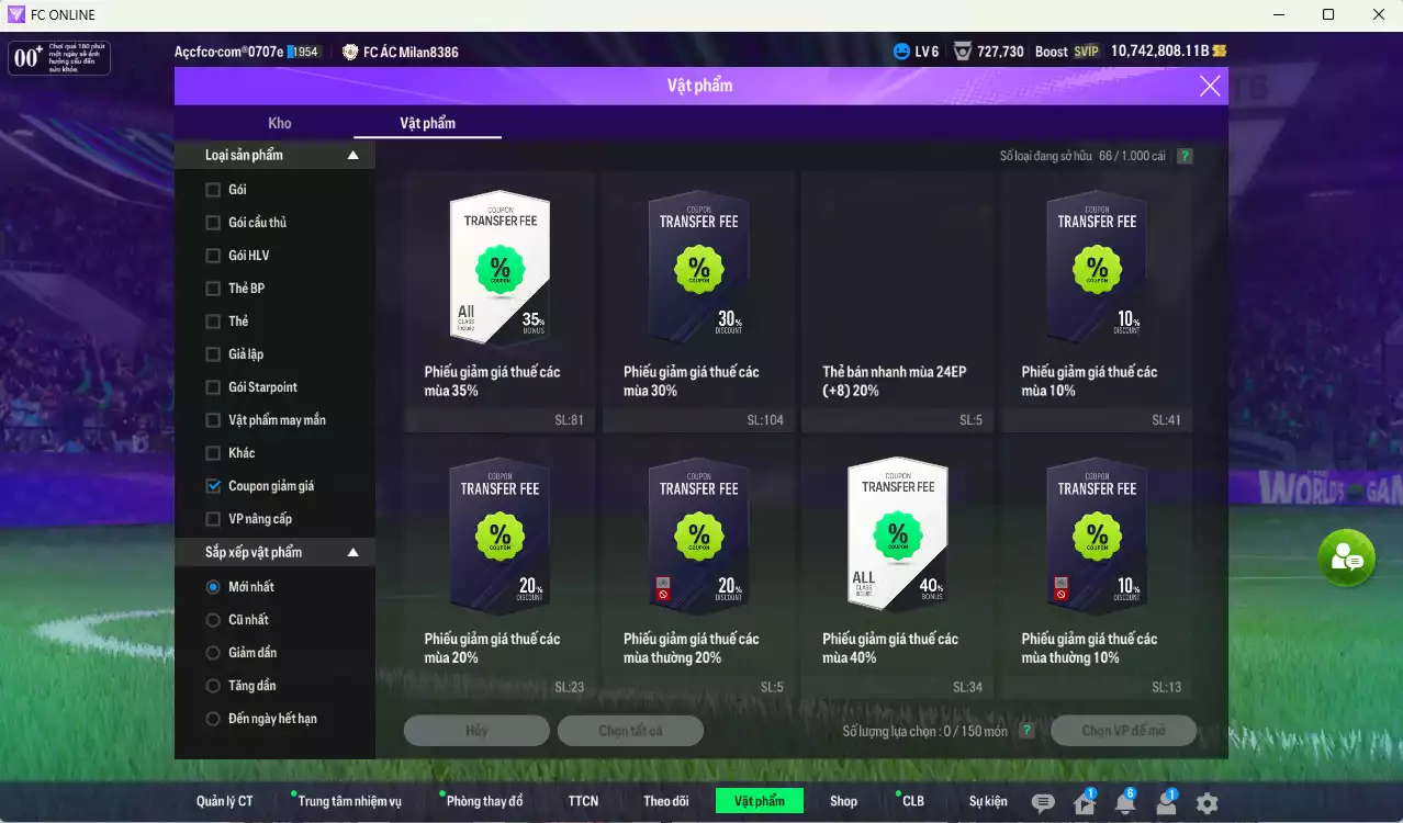 Ảnh [ACC Hiếm] AC Milan ITM+5 189.330.540b dư 10tr7b có Ronaldo ITM, Gullit ITM, Maldini ITM, Vieira ITM, Nesta ITM, Pirlo ITM, Rivaldo ITM vs nhiều giảm lương fix BP. Full miniface, còn rất nhiều CP GIẢM THUẾ. HLV Siêu Xịn, đã full đào tạo chiến thuật vs chỉ số cầu thủ, dư 630k TC