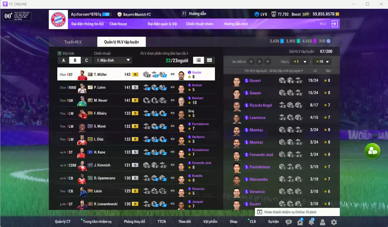 Ảnh Bayern Munich 5.649.200b có Schweinsteiger ITM, Lahm ITM, Keane 25UCL, Upamecano 25TS, Gnabry MDL, Lewandowski CC+9, Pavard UT+9, Muller DC+9, Neuer DC+9... HLV Xịn