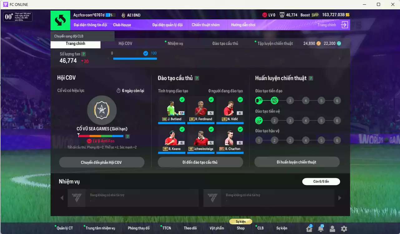Ảnh Man Utd. 35.225.980b có Rooney ITM, Scholes ITM+6, Vidic ITM+6, Ferdinand ITM, Keane ITM+6, Schweinsteiger ITM,  CR7 CC, Shaw E21+11... Full miniface, còn rất nhiều CP GIẢM THUẾ. HLV Xịn, đã đào tạo full chỉ số cầu thủ