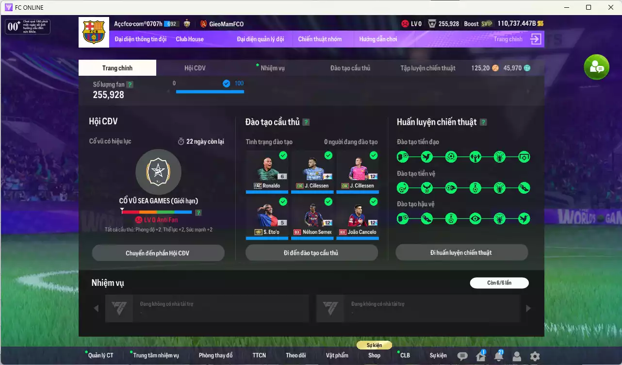 Ảnh Barcelona 32.831.680b có Henry ITM, Eto ITM, Touré ITM, Puyol ITM, Petit ITM, Blanc ITM, Hagi ITM, Litmane ITM, Ronaldo FAC+6... Full miniface, còn nhiều CP GIẢM THUẾ. HLV Xịn, đã full đào tạo chiến thuật vs chỉ số cầu thủ