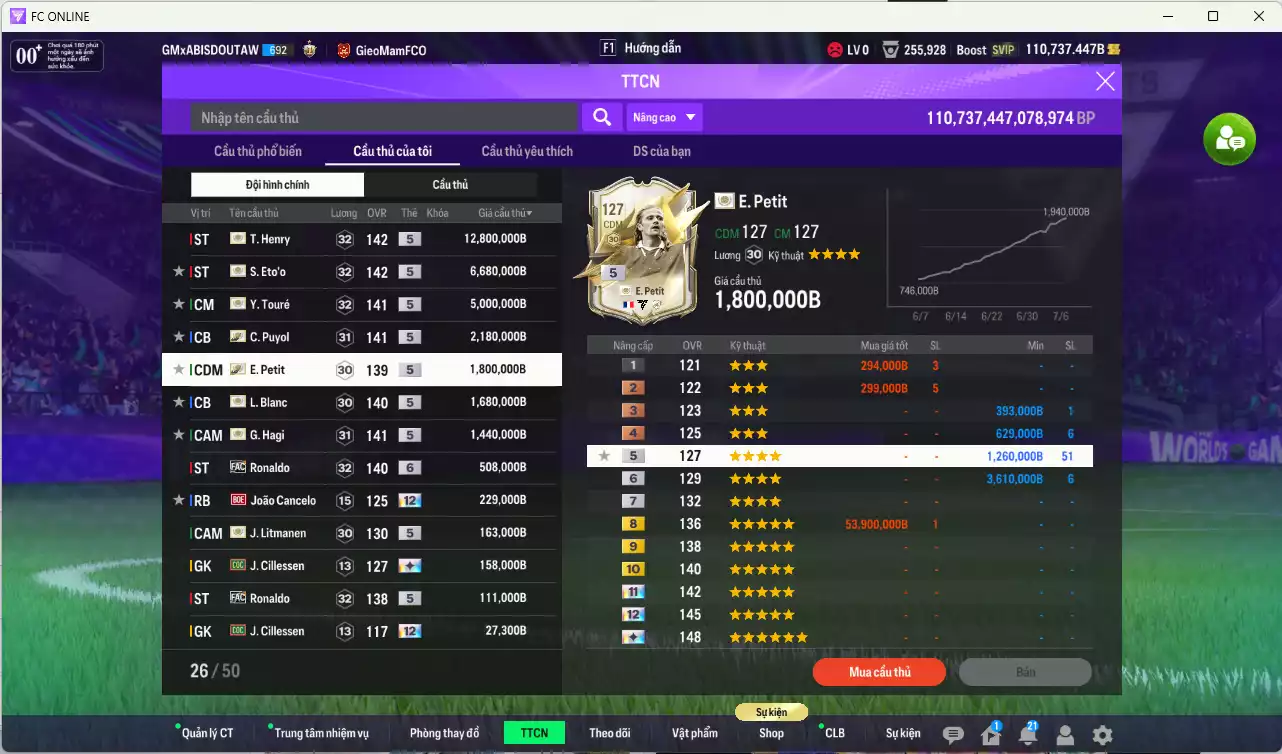 Ảnh Barcelona 32.831.680b có Henry ITM, Eto ITM, Touré ITM, Puyol ITM, Petit ITM, Blanc ITM, Hagi ITM, Litmane ITM, Ronaldo FAC+6... Full miniface, còn nhiều CP GIẢM THUẾ. HLV Xịn, đã full đào tạo chiến thuật vs chỉ số cầu thủ